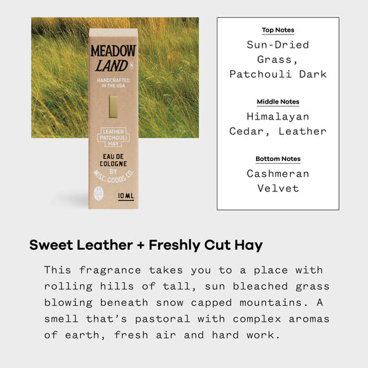 Meadowland Unisex Eau De Cologne \ Grass & Patchouli