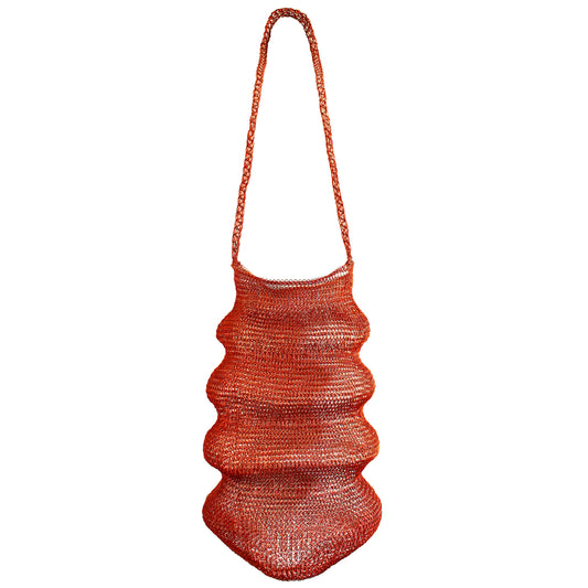 SHELL Handwoven Wire Bag In Copper