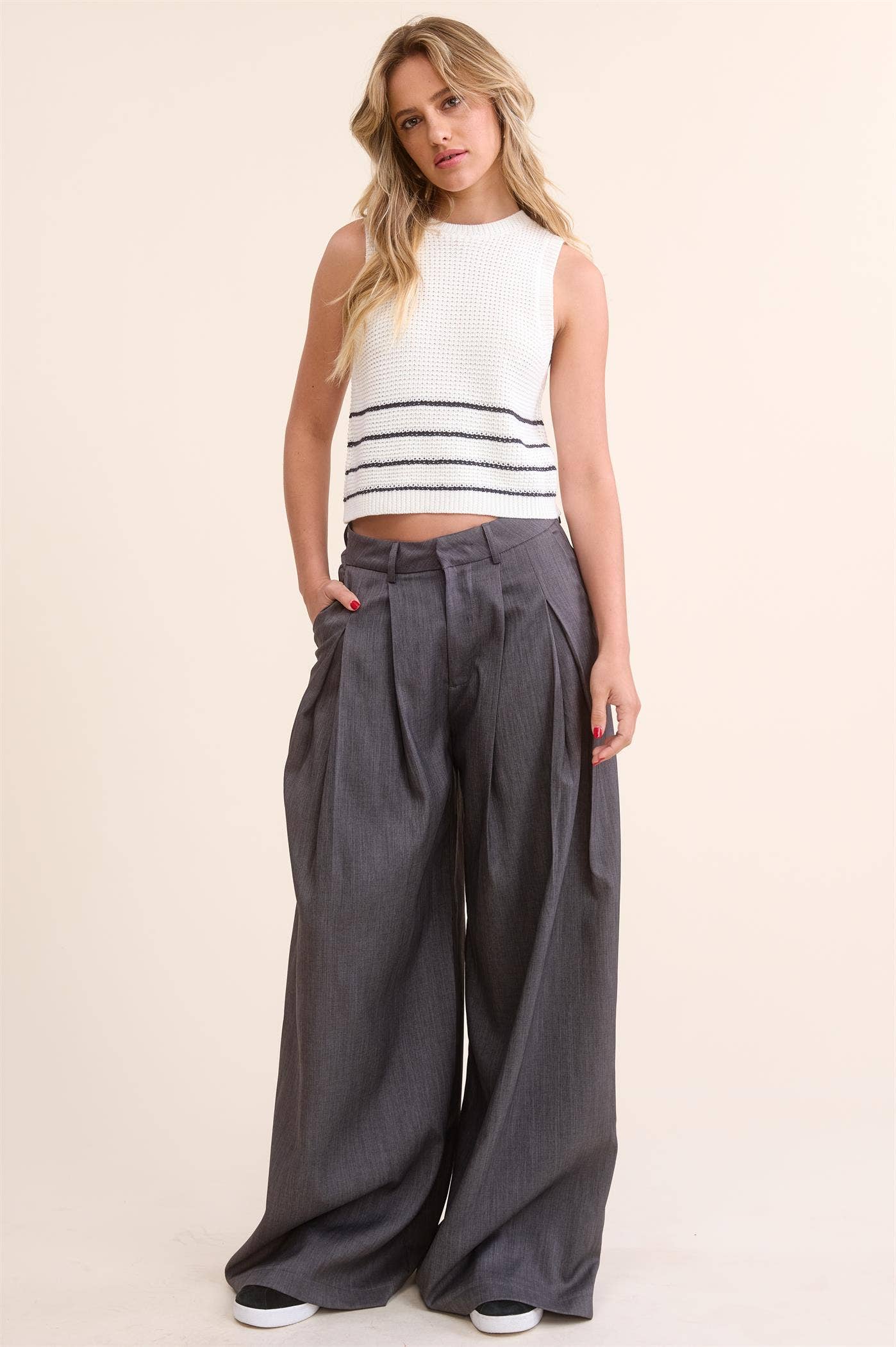 Mimosa Wide Leg Pleated Trousers