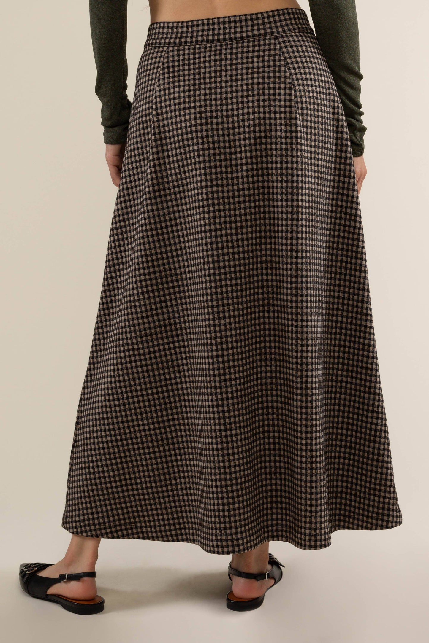 River Gingham A-line Maxi Skirt