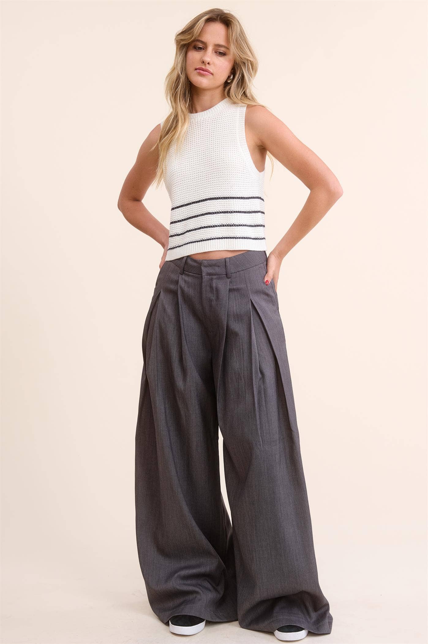 Mimosa Wide Leg Pleated Trousers