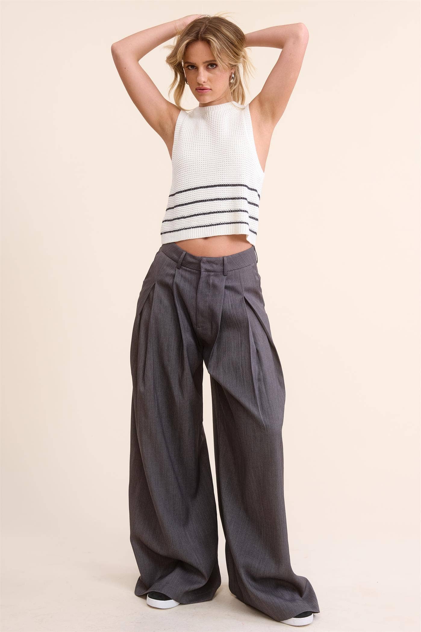 Mimosa Wide Leg Pleated Trousers