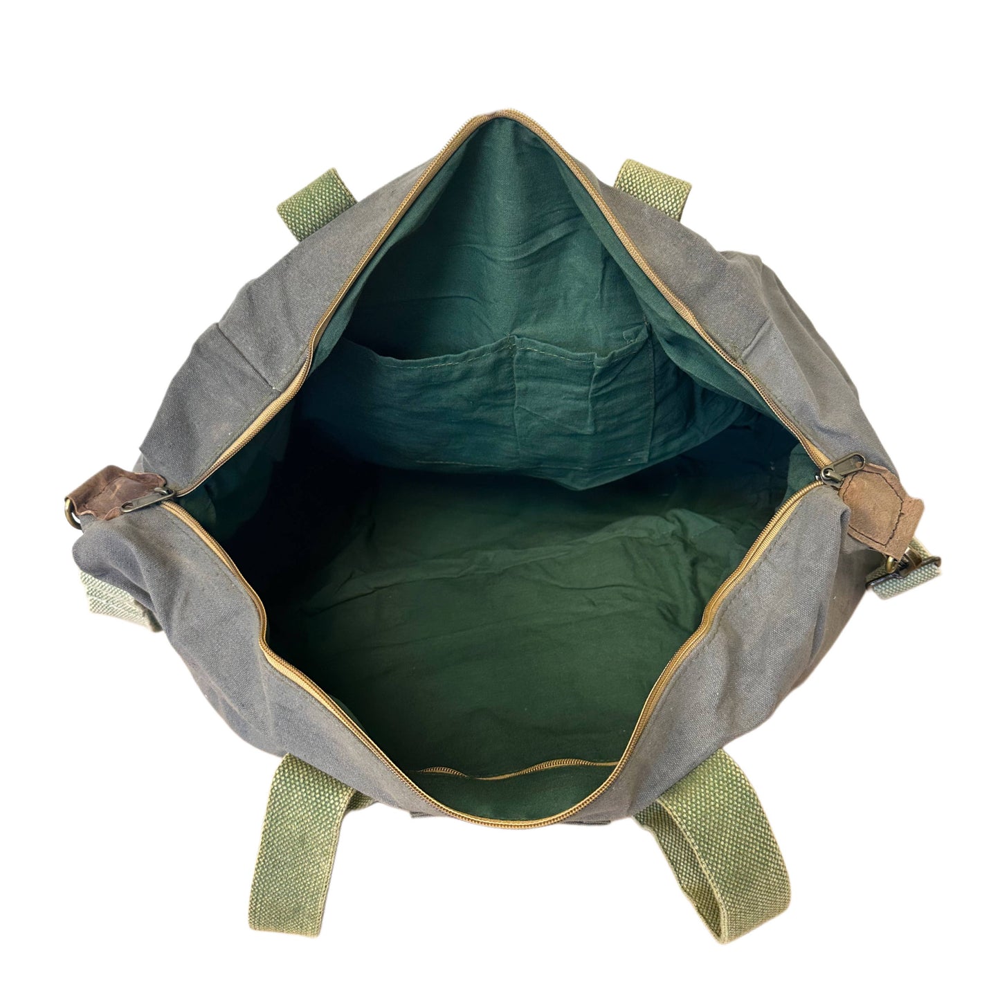 Olive Green Canvas Weekender Duffle Bag