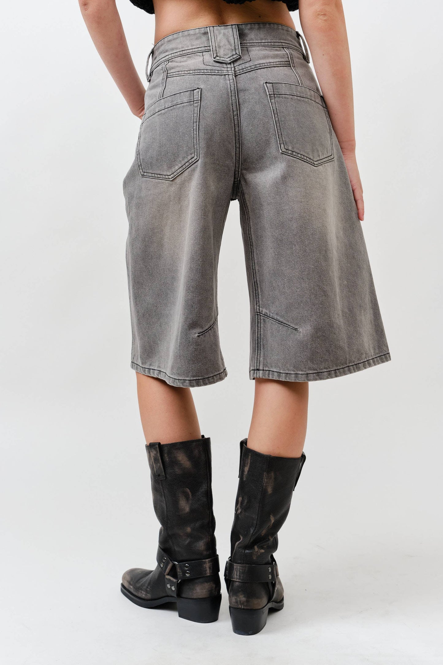 Yoke Seam Denim Bermuda Shorts