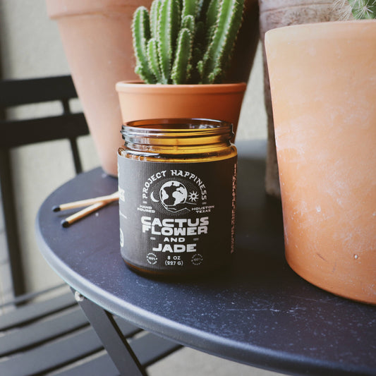 Cactus Flower and Jade Soy Candle - 8oz | Valentines Day