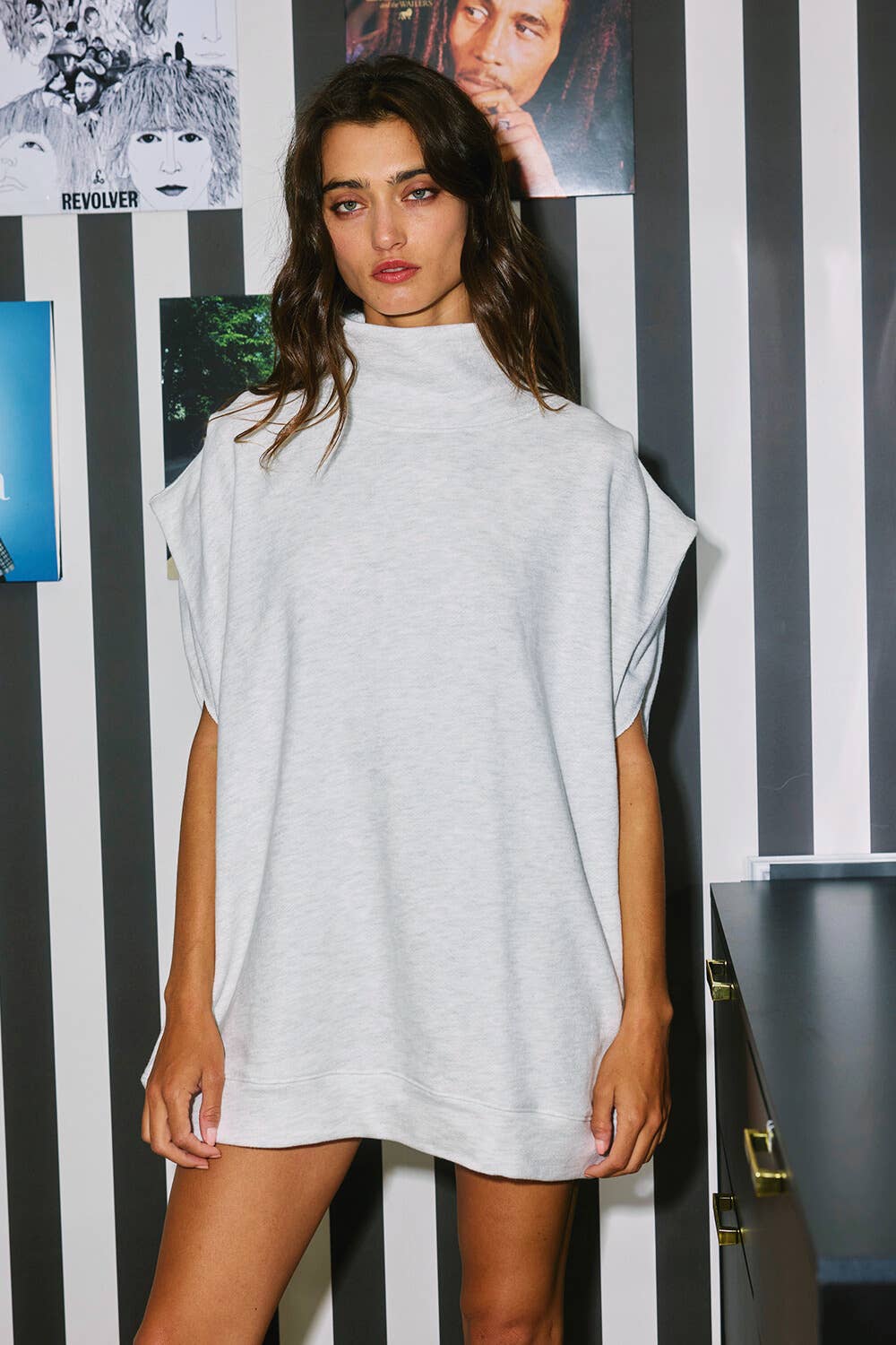 Bucketlist Mock-neck Oversized Sweat Top