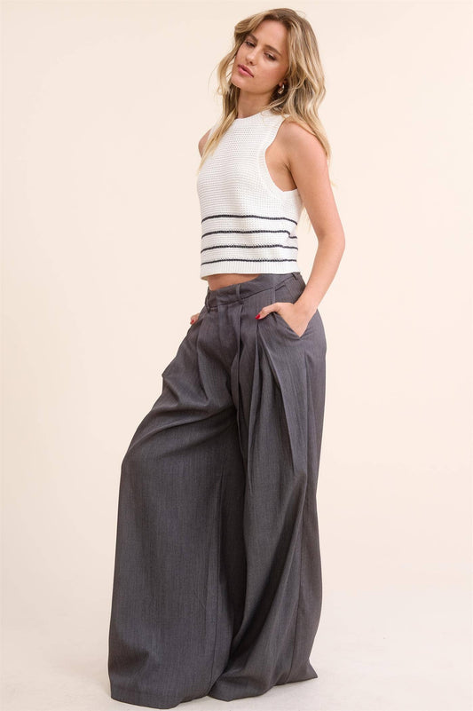 Mimosa Wide Leg Pleated Trousers