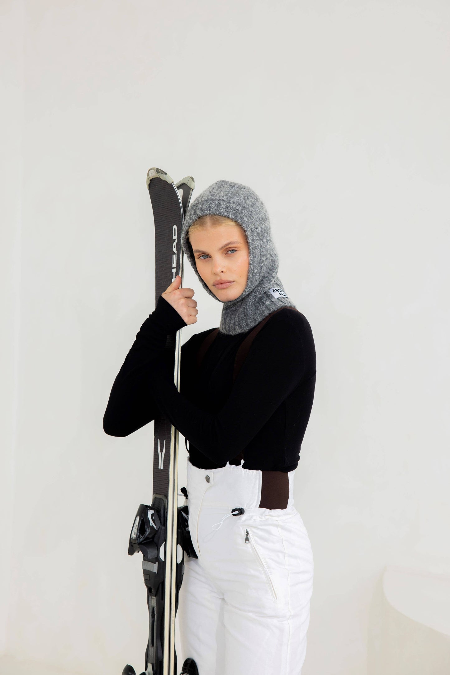 Alpaca Balaclava Fitted Hood - Alpine Cloud
