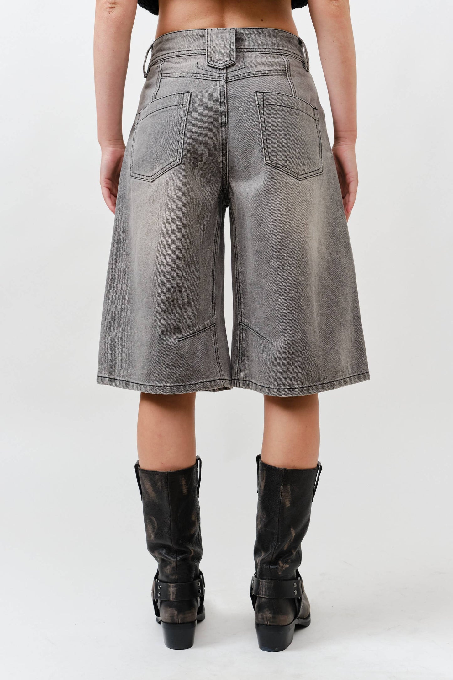 Yoke Seam Denim Bermuda Shorts
