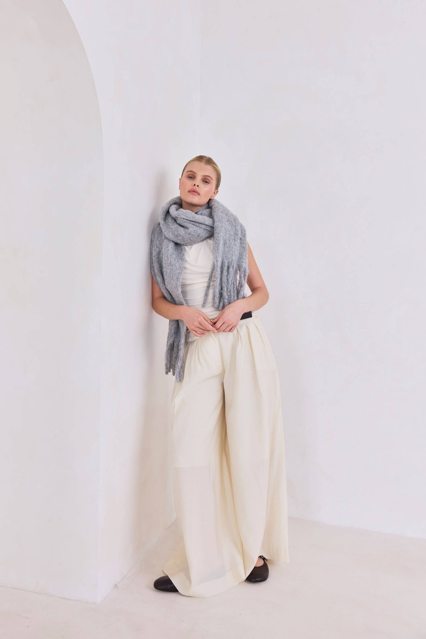 The Reykjavik Scarf with RWS Merino Wool - Grey