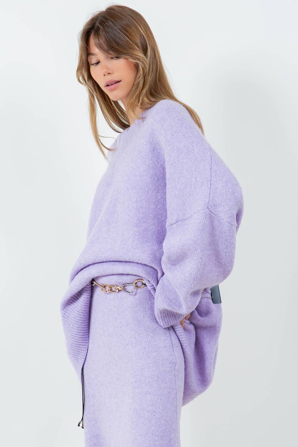 Oversized V-Neck Knit Sweater
