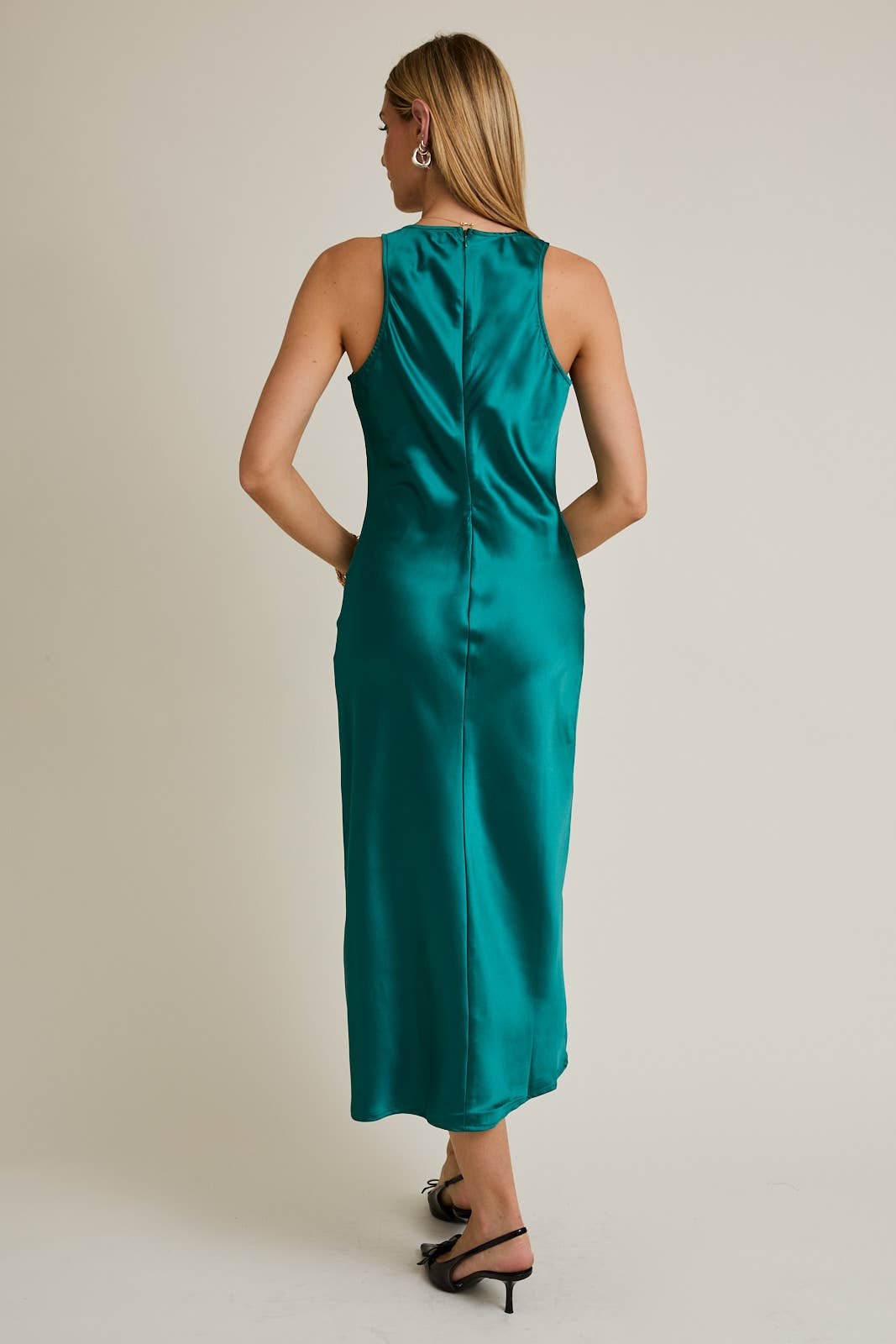 RACER NECK LONG SLIT DRESS