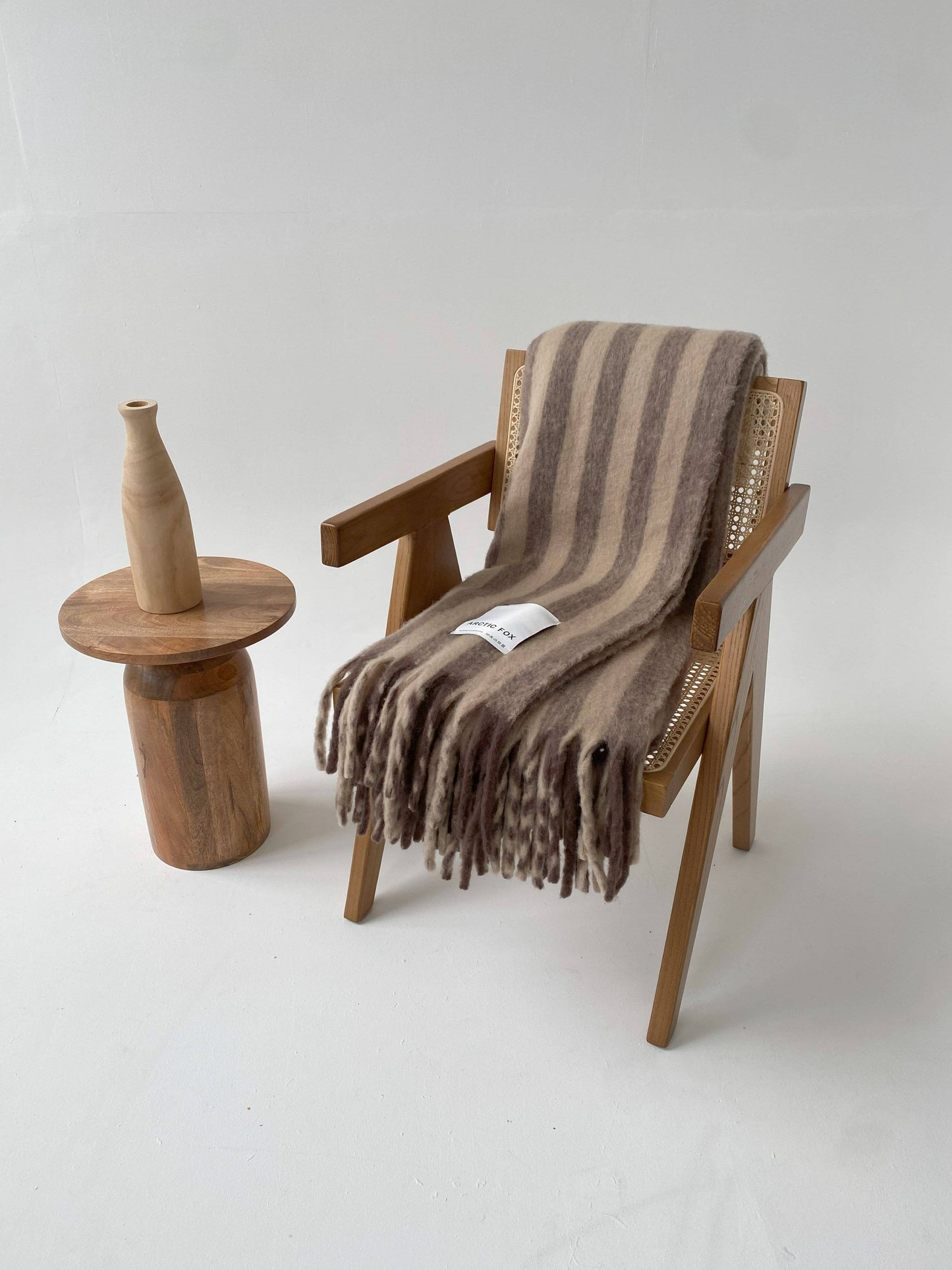 The Wool Stripe Throw - Burnt Umber Stripe - FW25