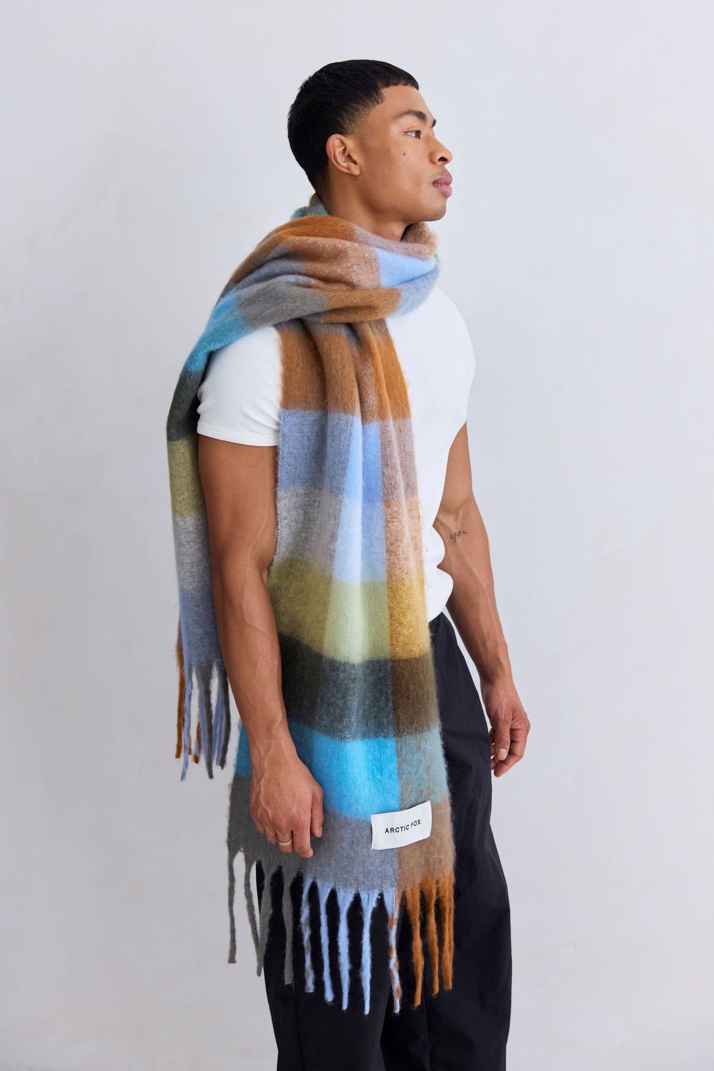 The Reykjavik Scarf - 100% Recycled - Blue/Orange