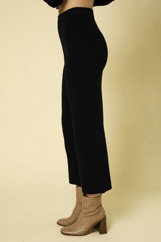 Cropped Knit Sweater Pants