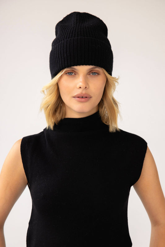 Merino Wool Beanie - Arctic Coal