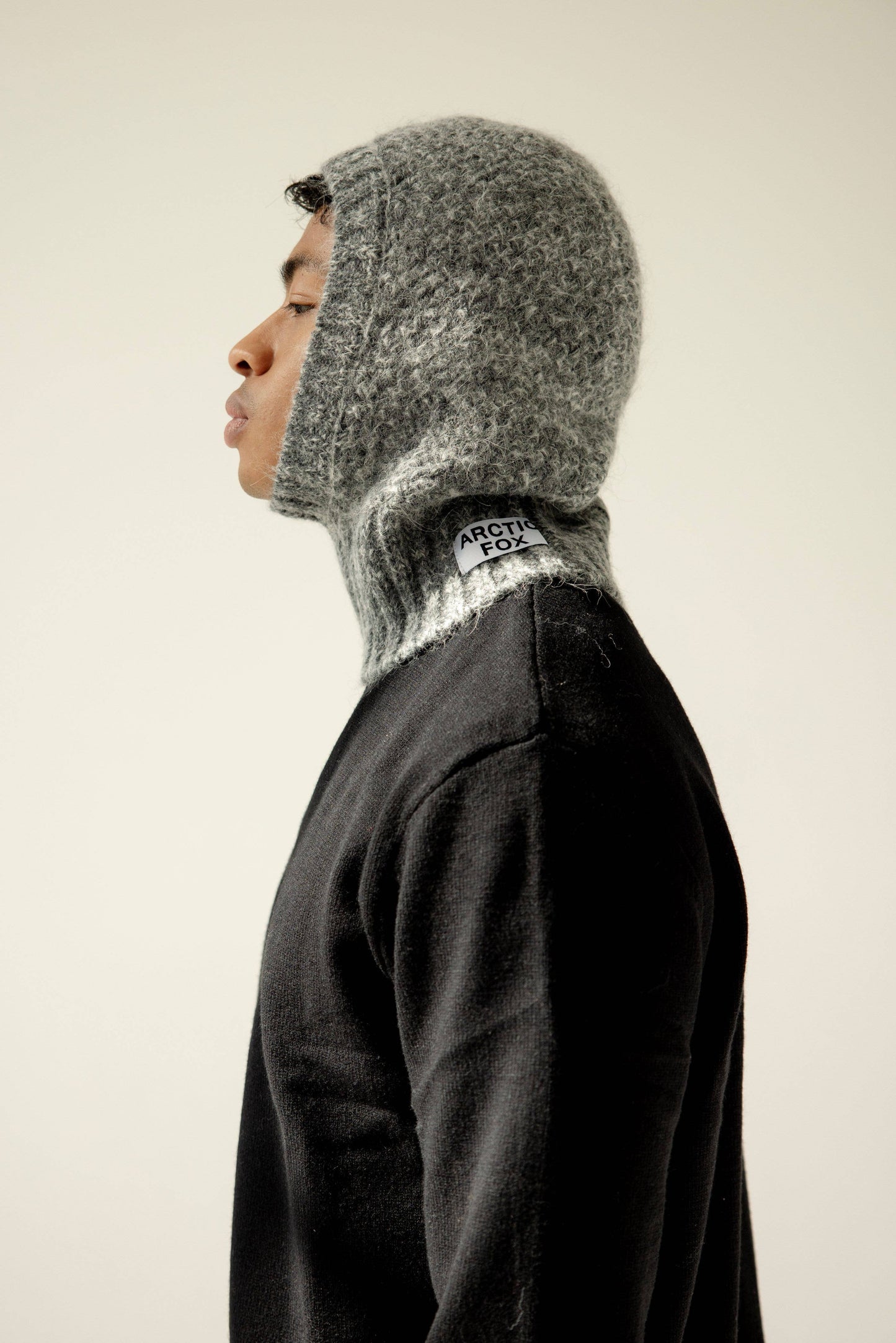 Alpaca Balaclava Fitted Hood - Alpine Cloud