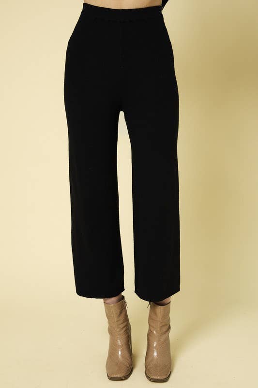 Cropped Knit Sweater Pants