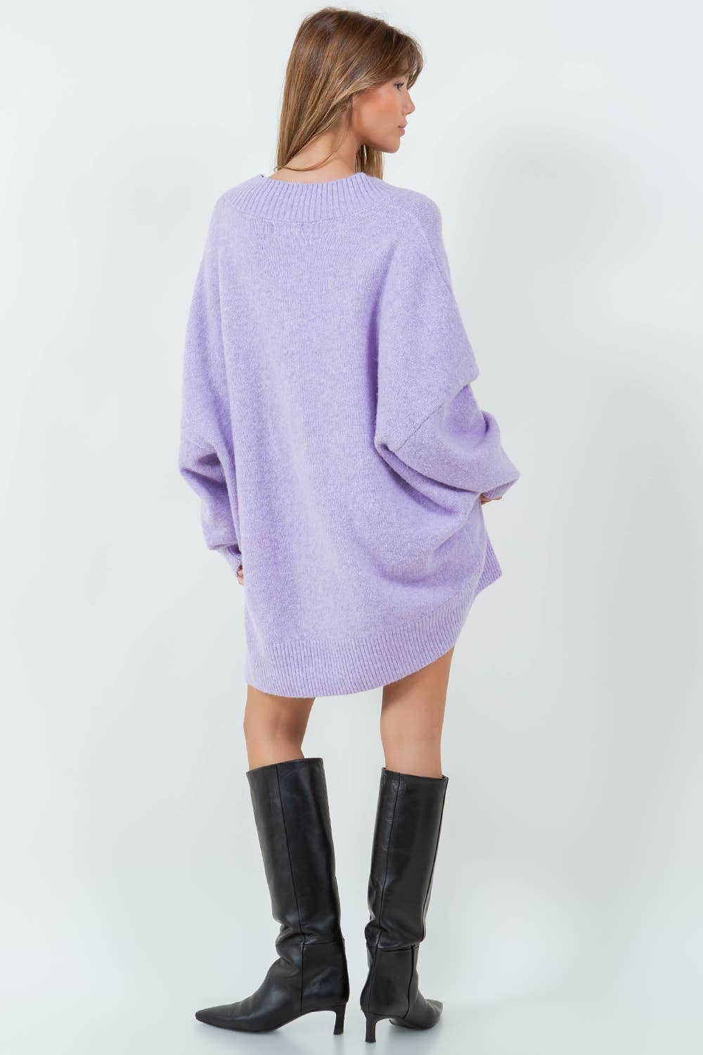 Oversized V-Neck Knit Sweater