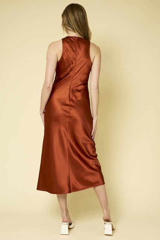 RACER NECK LONG SLIT DRESS