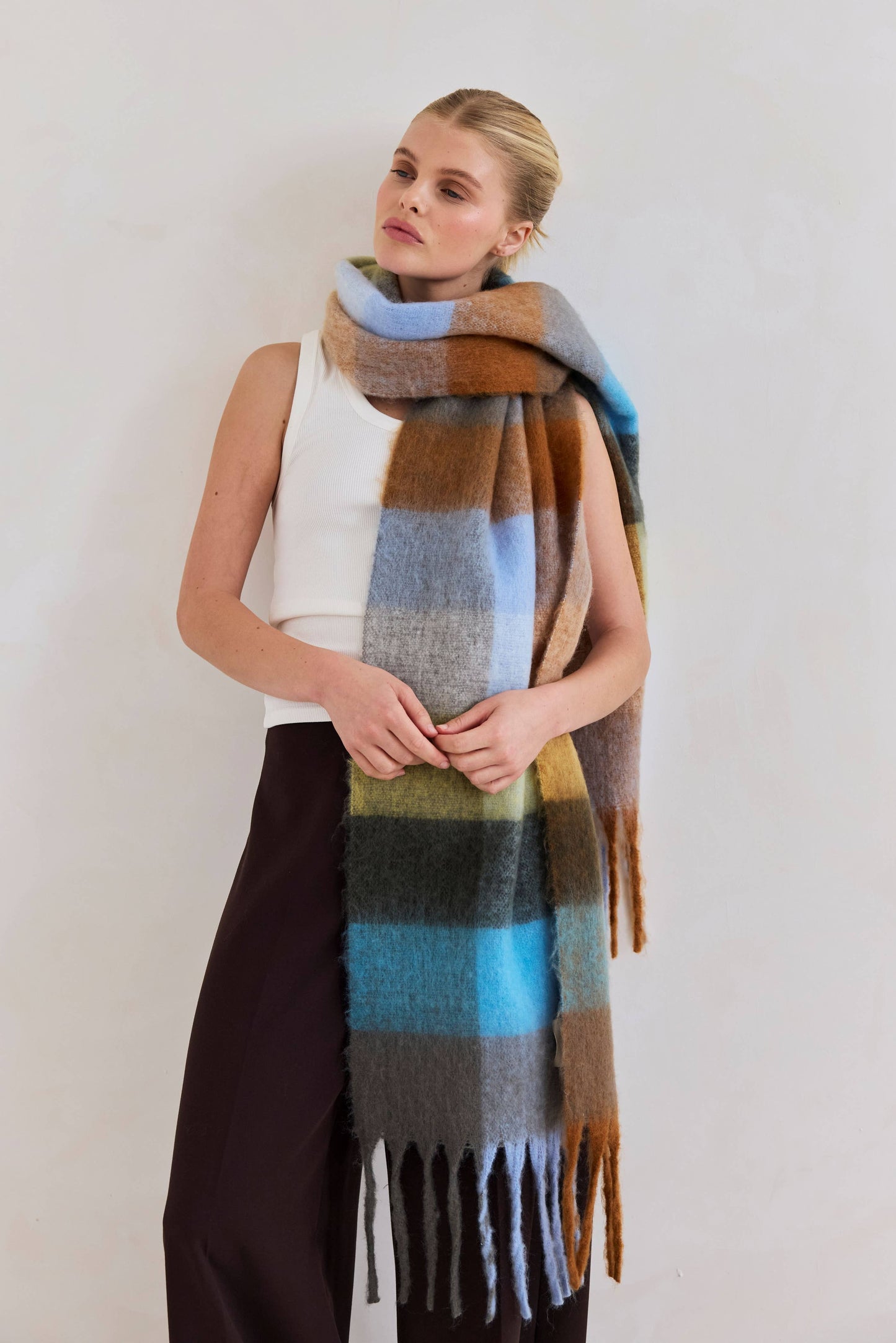 The Reykjavik Scarf - 100% Recycled - Blue/Orange