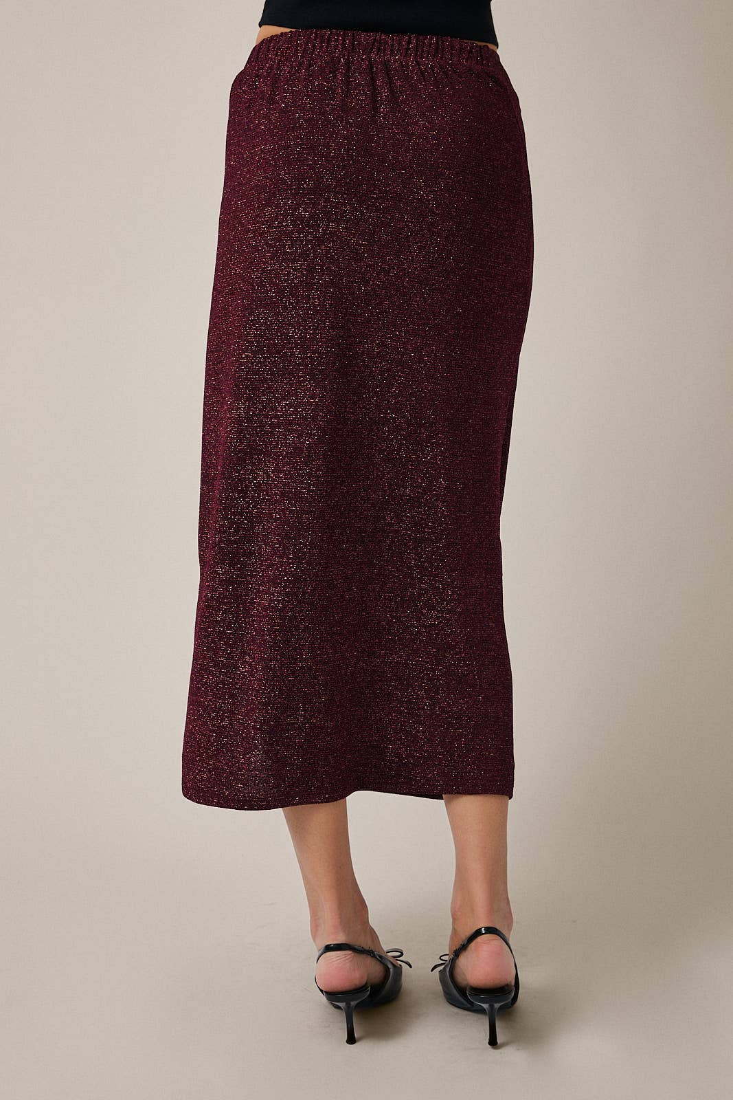 DRAPE DETAIL SIDE SLIT SKIRT