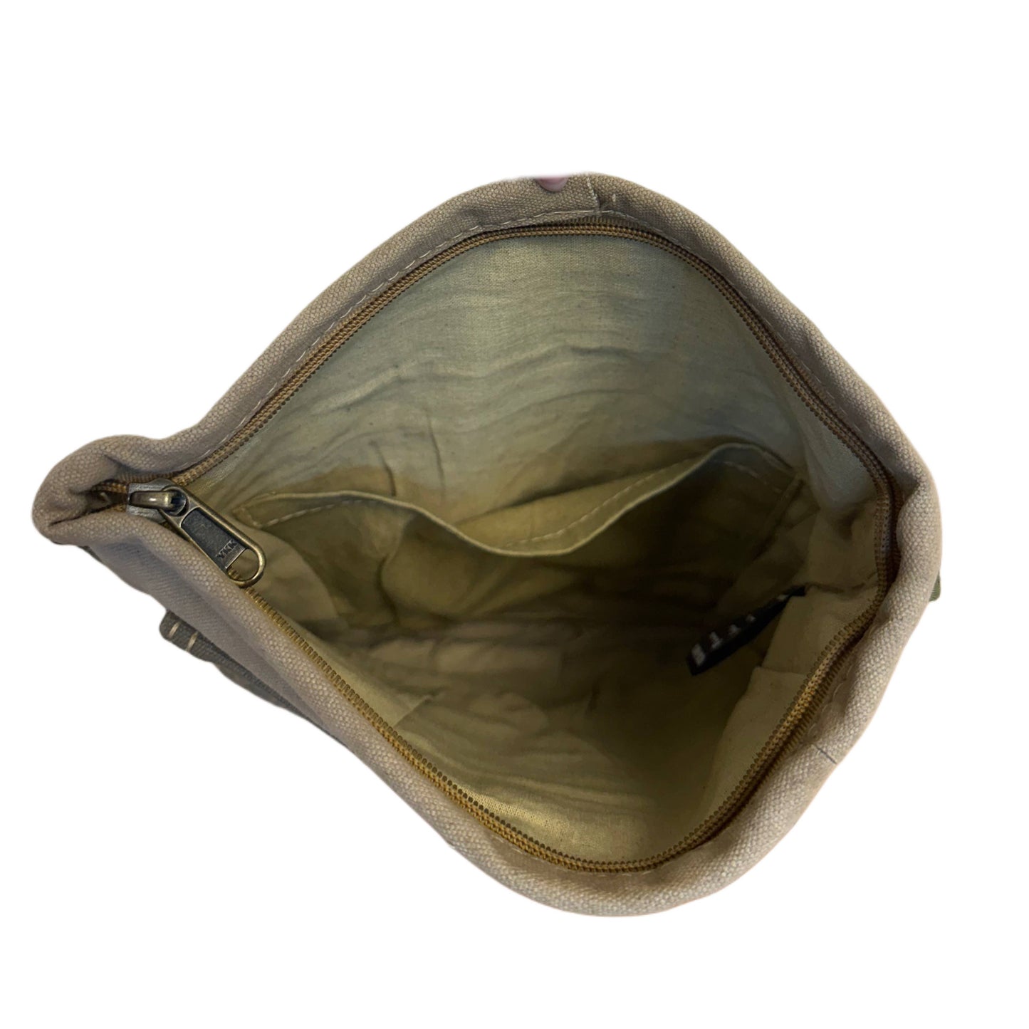 Recycled Military Tent Crossbody with Leather Accent