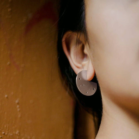 Moon Coin Hoop Earrings | Sterling Silver