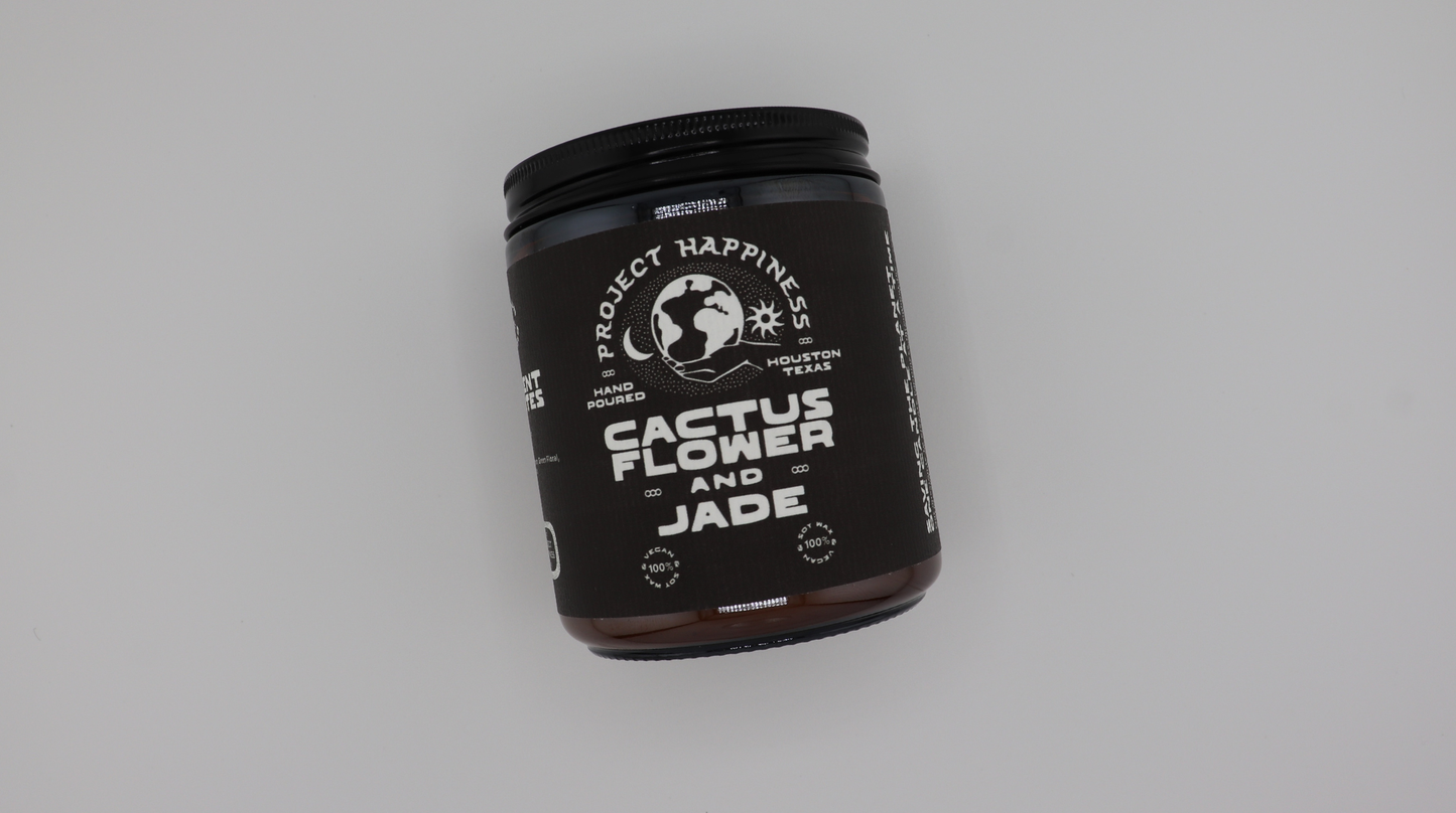 Cactus Flower and Jade Soy Candle - 8oz | Valentines Day