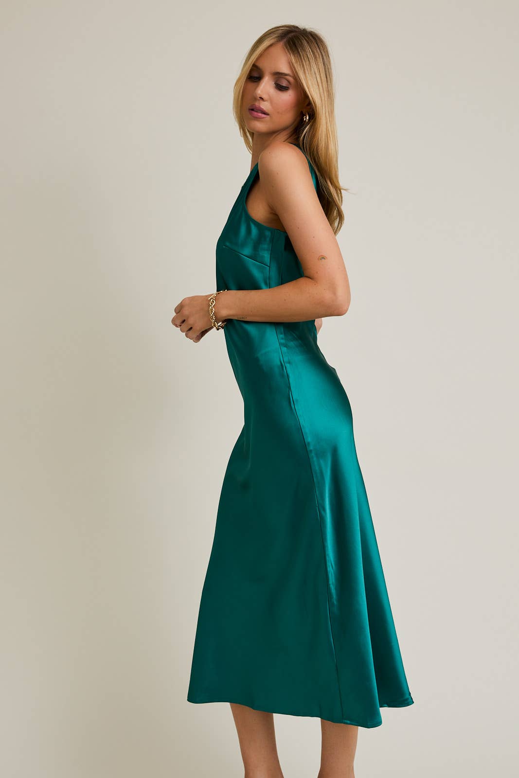 RACER NECK LONG SLIT DRESS