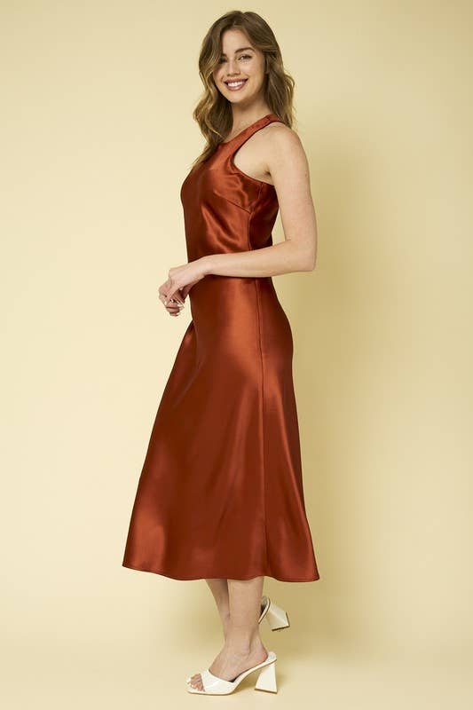 RACER NECK LONG SLIT DRESS