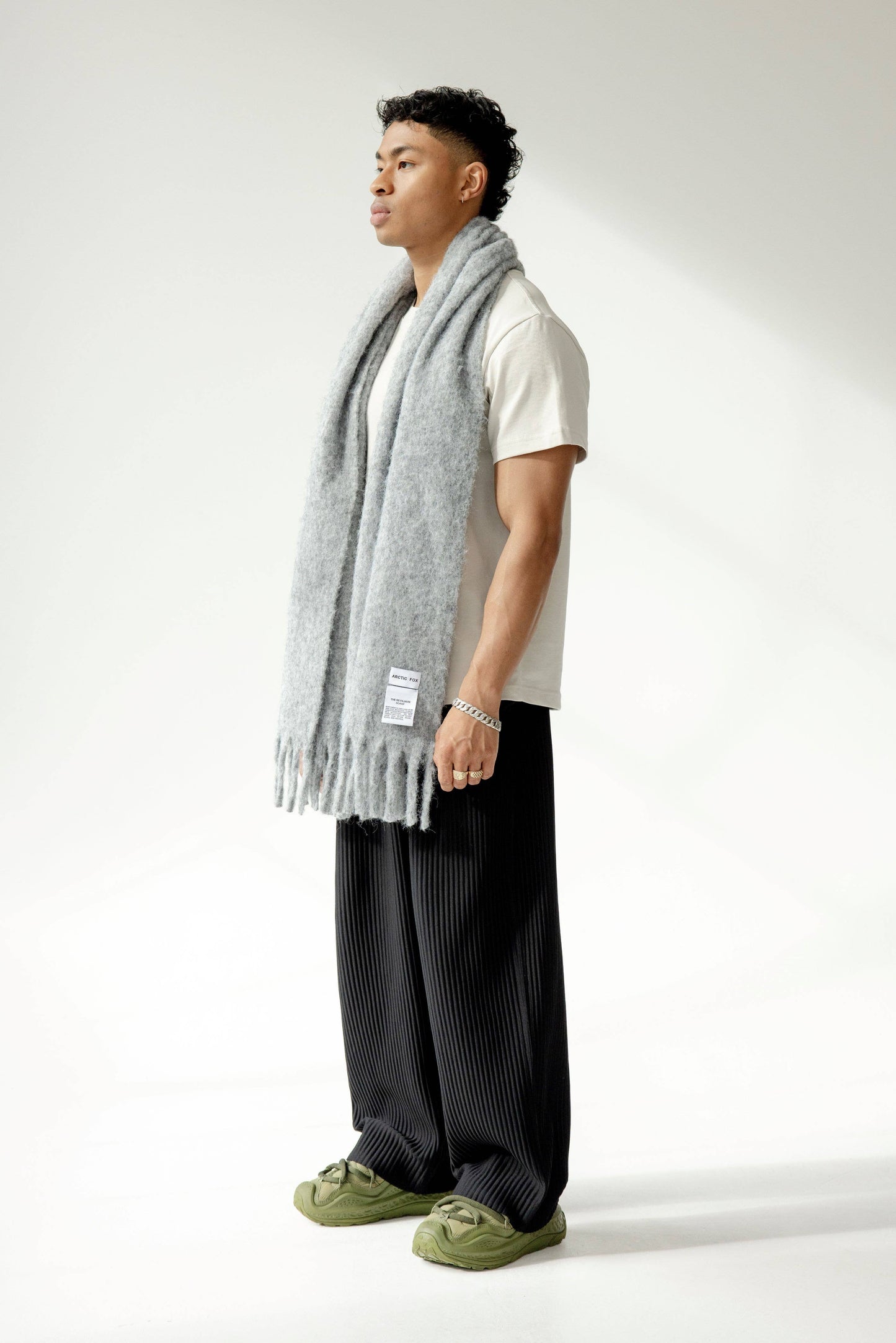 The Reykjavik Scarf with RWS Merino Wool - Grey