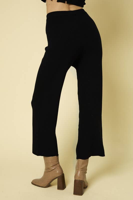 Cropped Knit Sweater Pants
